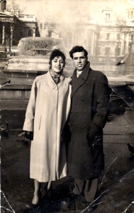 My mother (with my father) in London, 1954