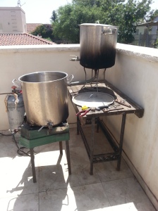 Brewing pots on the balcony